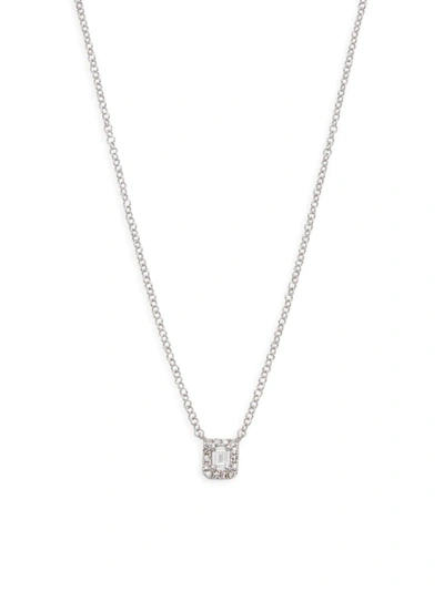 Saks Fifth Avenue Women's 14k White Gold & Diamond Square Pendant Necklace