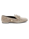 Roger Vivier Women's Embellished Suede Loafers In Taupe