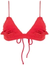 Clube Bossa Winni Ruffle-embellished Bikini Top In Red