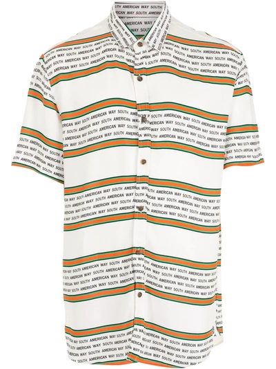 Amir Slama Striped Shortsleeved Shirt In White