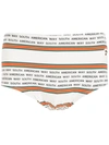 Amir Slama Striped Slogan-print Swimming Trunks In White