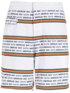 AMIR SLAMA STRIPED SLOGAN-PRINT SWIM SHORTS