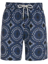 Amir Slama Abstract-print Drawstring Swim Shorts In Blue