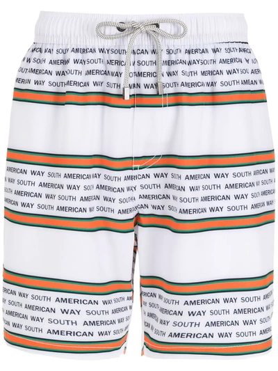 AMIR SLAMA STRIPED DRAWSTRING SWIM SHORTS