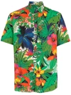 AMIR SLAMA FLORAL-PRINT SHORTSLEEVED SHIRT