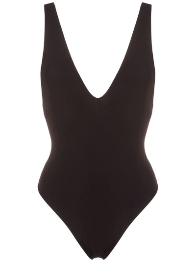 Clube Bossa Cornetto Plunging V-neck Swimsuit In Black