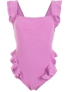 CLUBE BOSSA BARBETTE RUFFLE-EMBELLISHED SWIMSUIT