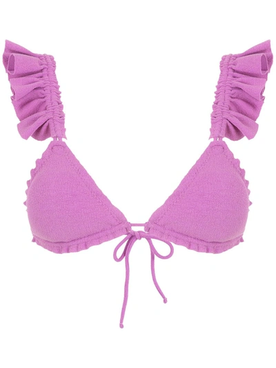 Clube Bossa Laven Ruffle-embellished Bikini Top In Pink