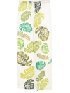 Amir Slama Palm Leaf Print Drawstring Trousers In White