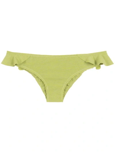 Clube Bossa Ruffle-trimmed Bikini Bottoms In Green