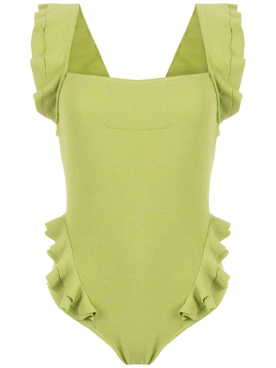 Clube Bossa Ruffle-trimmed Swimsuit In Green