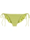 Clube Bossa Ruffle-trimmed Bikini Bottoms In Green