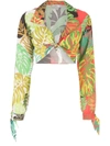 AMIR SLAMA PALM LEAF PRINT SHIRT