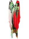 Amir Slama Palm Leaf Print Beach Kaftan In Multicolour