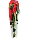 Amir Slama Palm Leaf Print Pareo In Multicolour