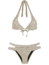 AMIR SLAMA POLKA-DOT PRINT CUTOUT BIKINI