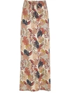 Amir Slama Palm Leaf Print Maxi Skirt In Neutrals