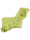 Clube Bossa Ruffle-trimmed One-shoulder Bikini Top In Green