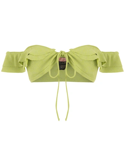 Clube Bossa Off-shoulder Bikini Top In Green