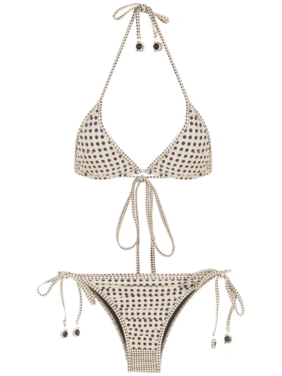 Amir Slama Polka-dot Print Bikini In Neutrals