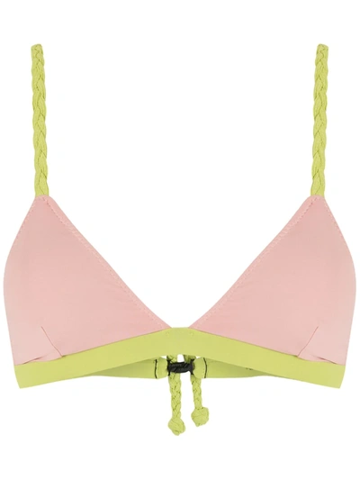 Clube Bossa Contrast-trim Triangle Bikini Top In Pink