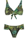 Amir Slama Tropical Print Bikini In Green