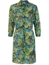 Amir Slama Tropical Print Shirt Dress In Green