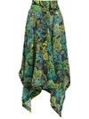 Amir Slama Tropical Print Asymmetric Skirt In Green
