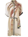 Amir Slama Tropical Print Shirt Dress In Neutrals