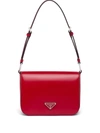 PRADA BRUSHED LEATHER SHOULDER BAG