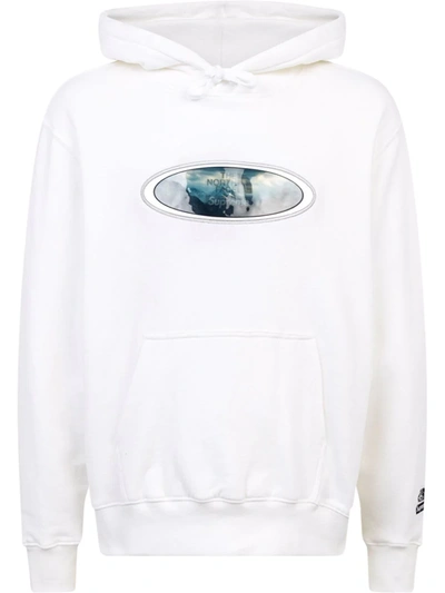 Supreme X Tnf Lenticular Mountains Hoodie In White