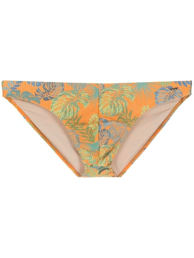 Amir Slama Tropical Print Swim Briefs In Red