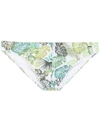 Amir Slama Leaf Print Swim Briefs In White