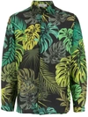 Amir Slama Leaf Print Shirt In Black