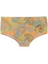 Amir Slama Leaf Print Swim Briefs In Orange