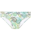 Amir Slama Leaf Print Swim Briefs In White