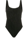 AMIR SLAMA JACQUARD ONE-PIECE SWIMSUIT