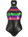 AMIR SLAMA HALTERNECK SEQUIN SWIMSUIT