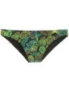 Amir Slama Leaf Print Swim Briefs In Black