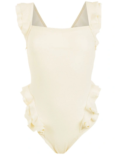 Clube Bossa Barbette Frill Swimsuit In White