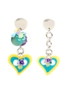 Amir Slama Heart-motif Drop Earrings In Blue