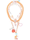 Amir Slama Six-strand Charm Necklace In Orange