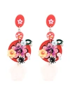 Amir Slama Floral-print Drop Earrings In Red