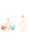 AMIR SLAMA FLORAL-APPLIQUÉ ASYMMETRIC EARRINGS