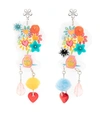 Amir Slama Floral-appliqué Drop Earrings In Multicolour