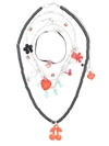 AMIR SLAMA FOUR-STRAND CHARM NECKLACE