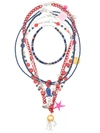 AMIR SLAMA FIVE-STRAND CHARM NECKLACE