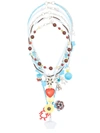 Amir Slama Five-strand Charm Necklace In Blue