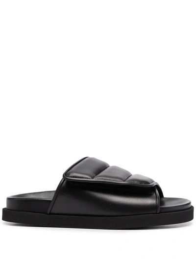 GIA BORGHINI PADDED-STRAP OPEN-TOE SLIDES