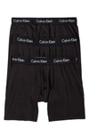 Calvin Klein 3-pack Stretch Cotton Boxer Briefs In Black